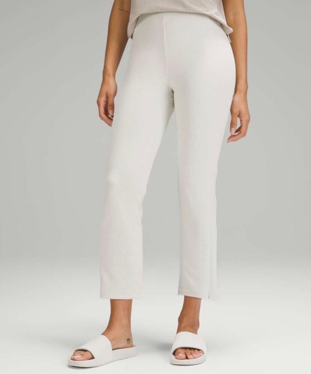 Lululemon Ribbed Softstreme Zip-Leg High-Rise Cropped Pants